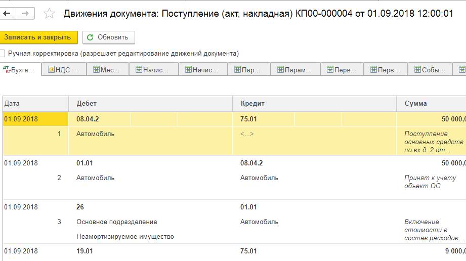 Уставной капитал в 1С 8.3 - проводки и формирование