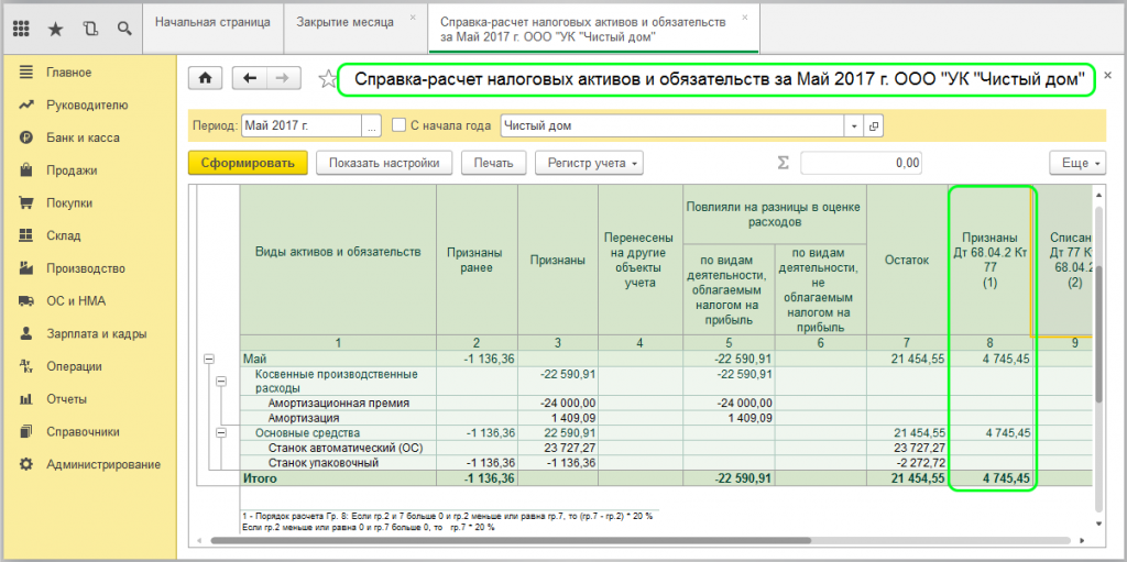 Налог на прибыль счет в 1с