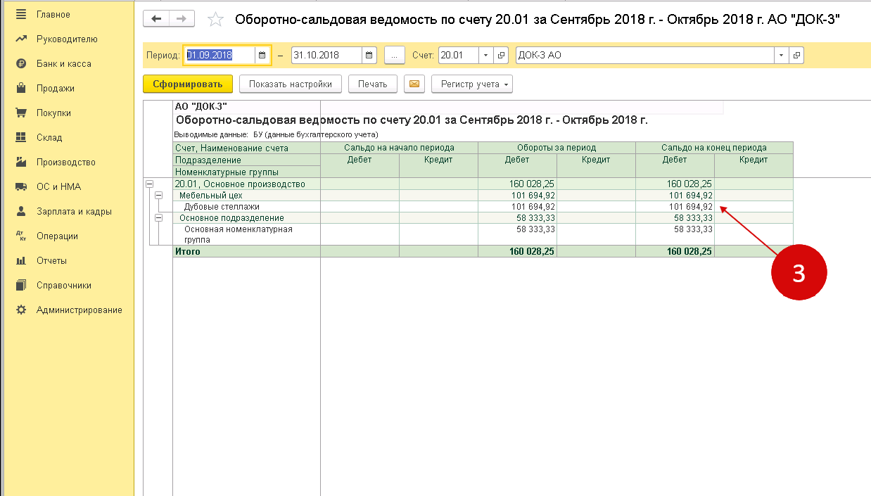 Что значит закрыть счет. Закрытие счета 20 в 1с 8.3 Бухгалтерия. Осв 20 счета. Оборотно-сальдовая ведомость в 1с закрытие. Аналитика по счету 20 в 1с 8.3.